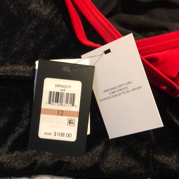NWT DKNY Hot Red Swimsuit - Picture 7 of 7